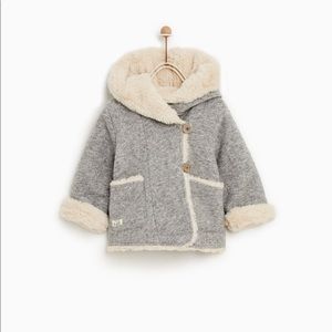 Zara Baby Hooded three-quarter-length coat